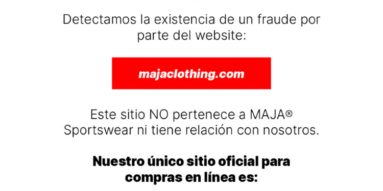 Crecen las estafas por páginas clonadas en México: MAJA Sportswear denuncia intento de suplantación digital