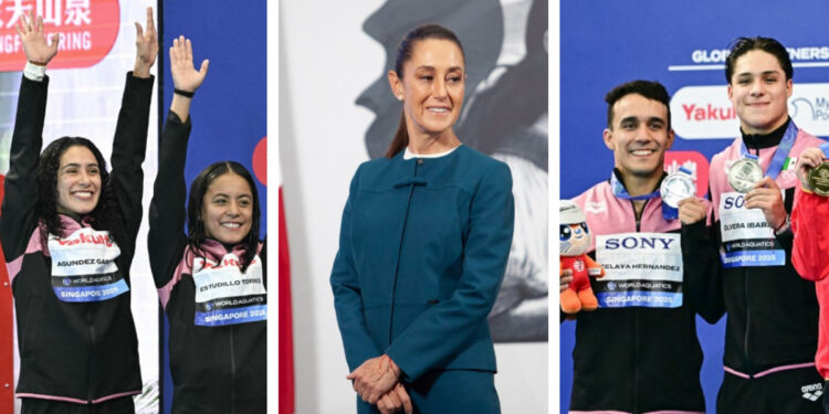 Claudia Sheinbaum reconoce a medallistas mexicanos en el Mundial de Clavados 2025