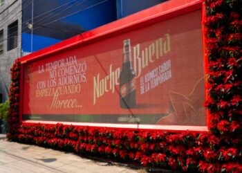 La CDMX florece con Noche Buena: un mural que da la bienvenida a la temporada