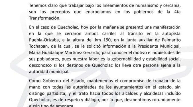 Desmiente Segob Puebla cualquier tipo de amenazas