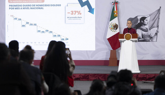 Promedio de homicidios diarios bajó 37% respecto a septiembre de 2024: SESNSP