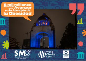 Monumentos de la CDMX se iluminan en azul por el Día Mundial y Nacional contra la Obesidad