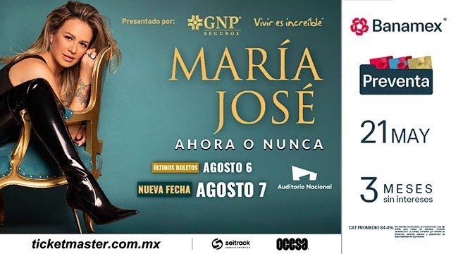 María José está lista para conquistar el Auditorio Nacional con dos noches de éxitos