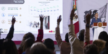 Presidenta destaca récord histórico de 51.1 millones de viajeros internacionales en primer semestre del 2026; es 7.7% más que en 2025