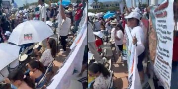 «¿Dónde están, nuestros hijos dónde están?»: buscadoras protestan durante visita de Sheinbaum en Baja California Sur