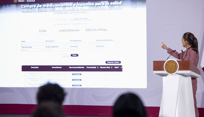 Compra consolidada de medicamentos e insumos médicos ha permitido ahorrar alrededor de 70 mil mdp, respecto al 2024: presidenta